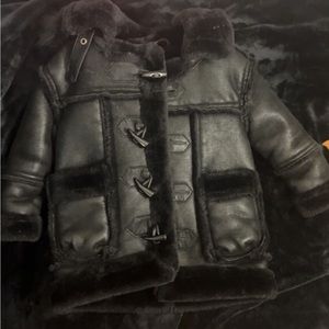 Jordan Craig kids shearling coat black on black size 2